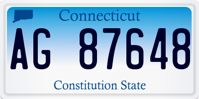 CT license plate AG87648