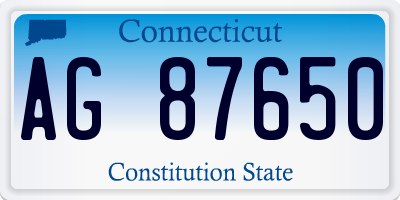 CT license plate AG87650