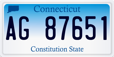 CT license plate AG87651
