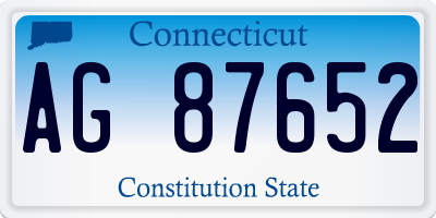 CT license plate AG87652