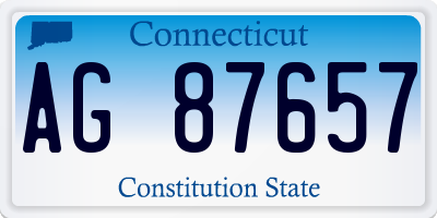 CT license plate AG87657