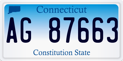 CT license plate AG87663