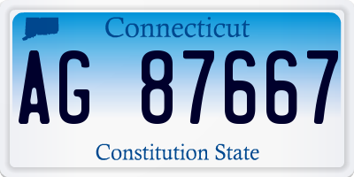 CT license plate AG87667