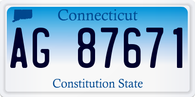 CT license plate AG87671