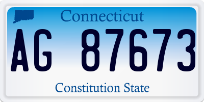 CT license plate AG87673