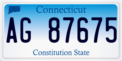 CT license plate AG87675