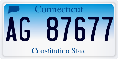 CT license plate AG87677
