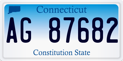 CT license plate AG87682