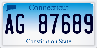 CT license plate AG87689
