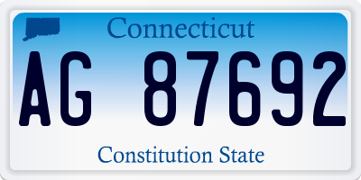 CT license plate AG87692