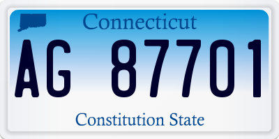 CT license plate AG87701