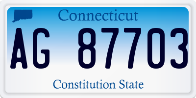 CT license plate AG87703