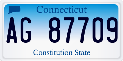 CT license plate AG87709