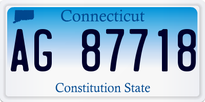 CT license plate AG87718