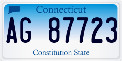 CT license plate AG87723
