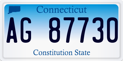 CT license plate AG87730