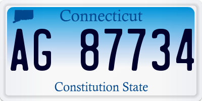 CT license plate AG87734
