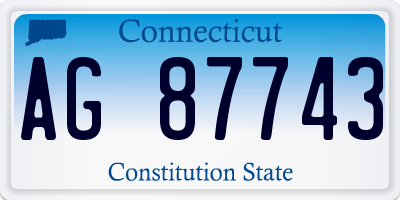CT license plate AG87743