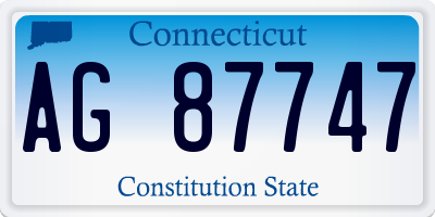 CT license plate AG87747