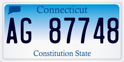 CT license plate AG87748