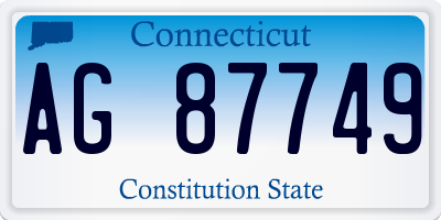 CT license plate AG87749