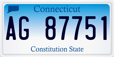 CT license plate AG87751