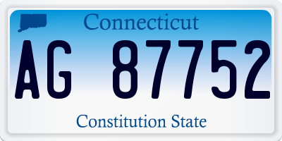CT license plate AG87752