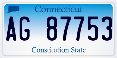 CT license plate AG87753
