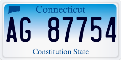 CT license plate AG87754