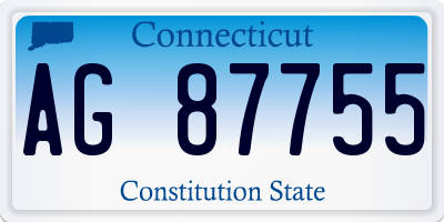 CT license plate AG87755