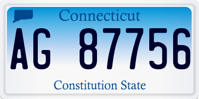 CT license plate AG87756