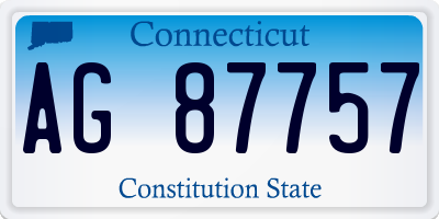 CT license plate AG87757