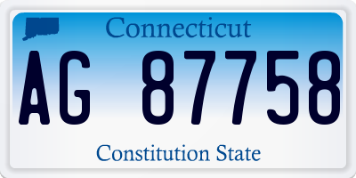 CT license plate AG87758