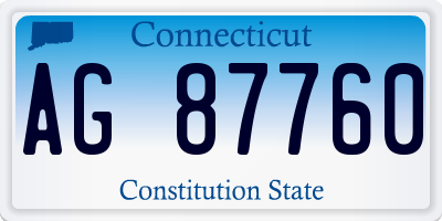 CT license plate AG87760