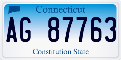 CT license plate AG87763