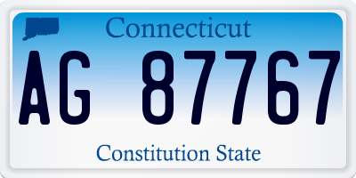 CT license plate AG87767