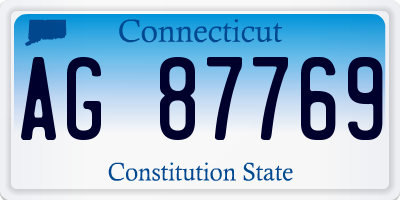 CT license plate AG87769