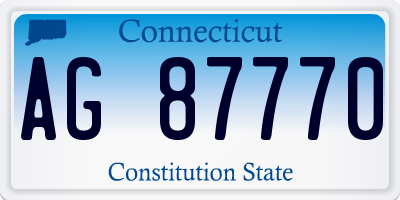 CT license plate AG87770