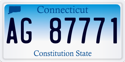 CT license plate AG87771