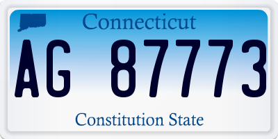 CT license plate AG87773