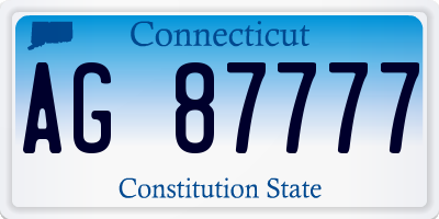CT license plate AG87777