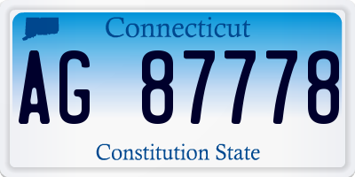 CT license plate AG87778