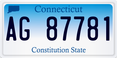 CT license plate AG87781