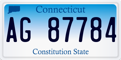 CT license plate AG87784