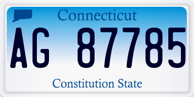 CT license plate AG87785
