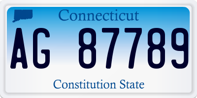 CT license plate AG87789