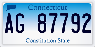 CT license plate AG87792
