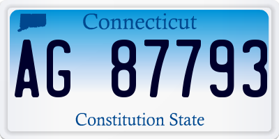 CT license plate AG87793