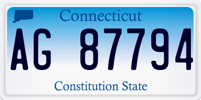 CT license plate AG87794