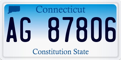 CT license plate AG87806